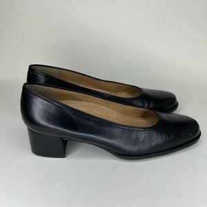 selby shoes heel Pumps Black Leather upper women size 8 3A beautiful pumps
